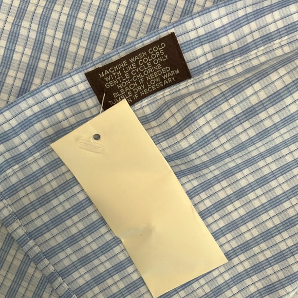 NWT Tailorbyrd Men’s Lg Longsleeved 💯 % cotton Blue/White check. Machine wash. - Picture 3 of 5